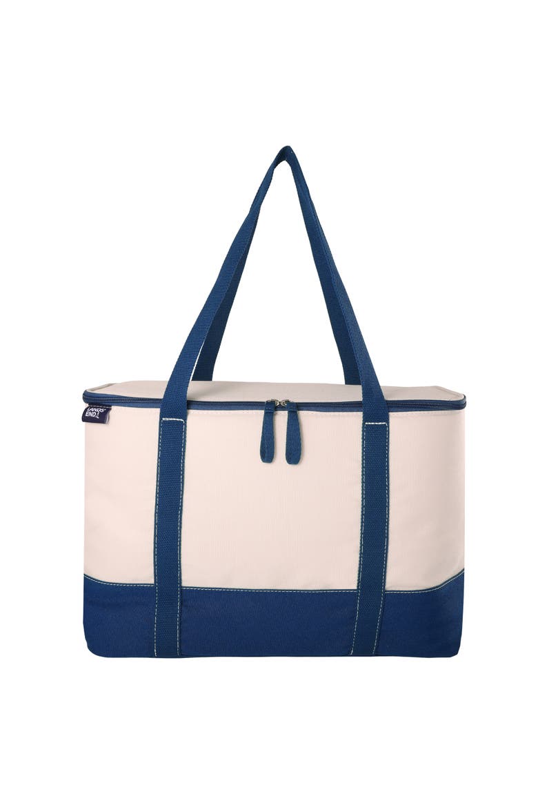 Rectangular Large Cooler Bag Insulated 8 Gal, Canvas Soft Cooler with Tote Handles and Zip Closure, Main, color, Navy