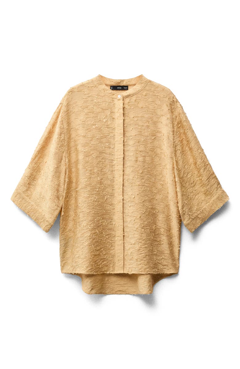 MANGO Textured Oversize Button-Up Shirt, Alternate, color, 