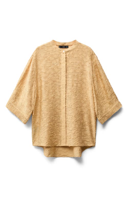MANGO MANGO TEXTURED OVERSIZE BUTTON-UP SHIRT 