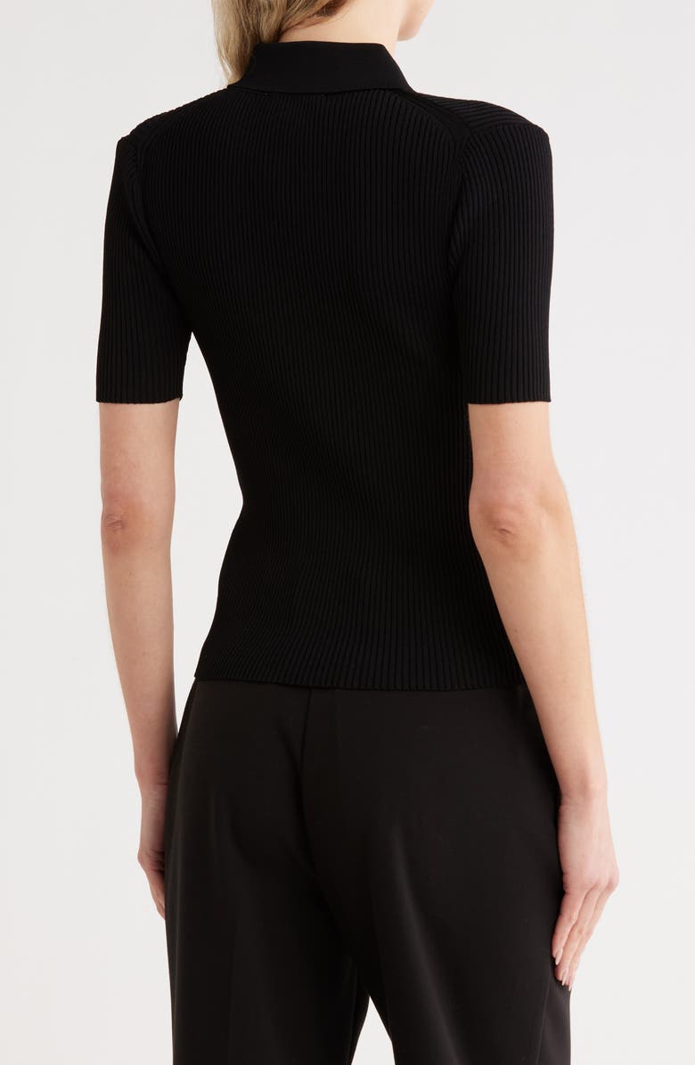 JASON WU Ribbed Polo Sweater, Alternate, color, Black