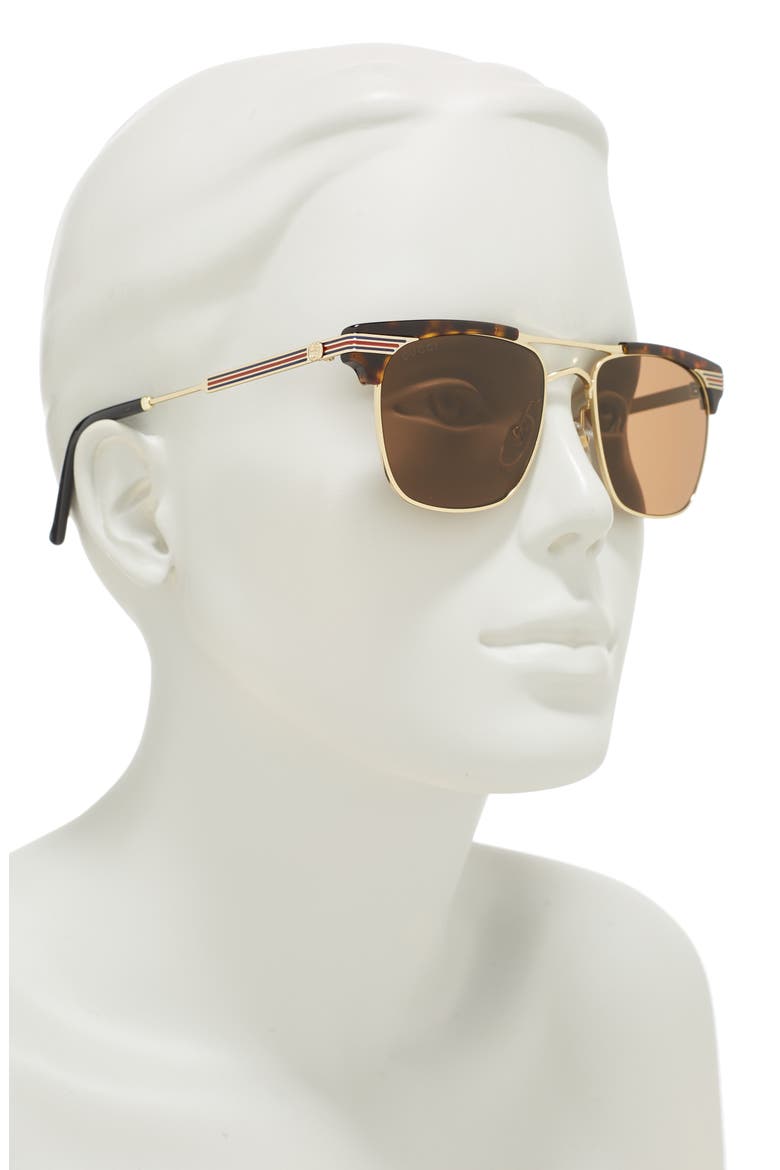 52mm Square Sunglasses, Alternate, color, AVANA GOLD BRONZE