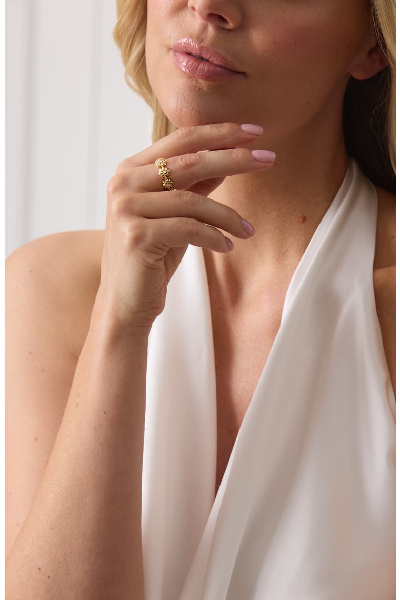 Lierre Flower Eternity Ring, Alternate, color, YELLOW GOLD