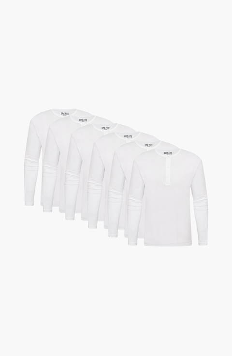 Long Sleeve Henley (6 Pack)
