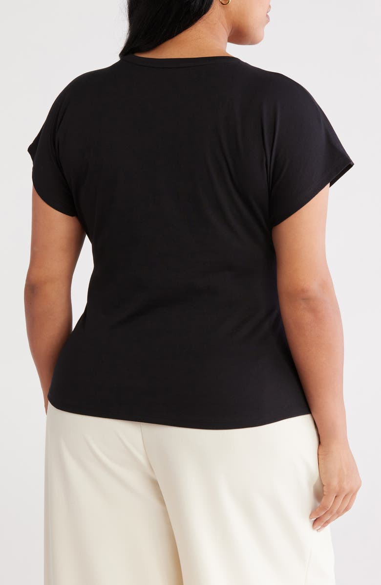 Nordstrom Tie Front Pima Cotton T-Shirt, Alternate, color, 