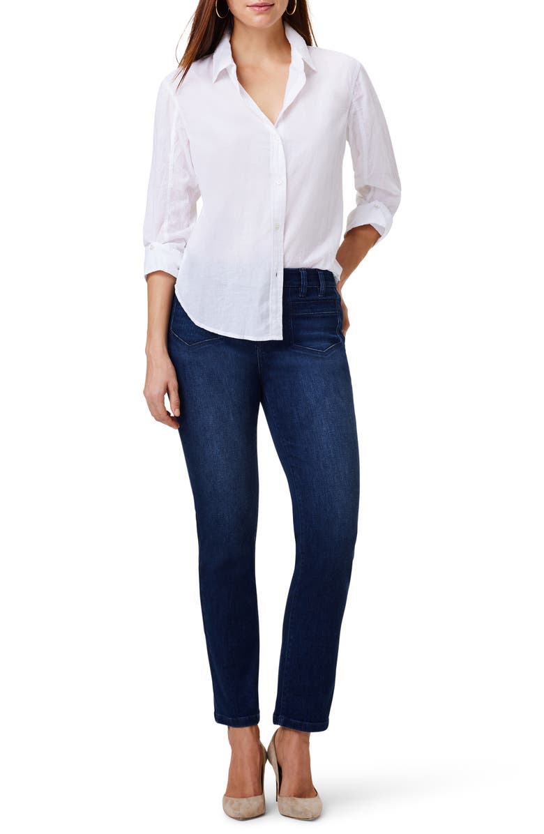 NIC+ZOE Girlfriend Crinkle Cotton Button-Up Shirt, Alternate, color, 