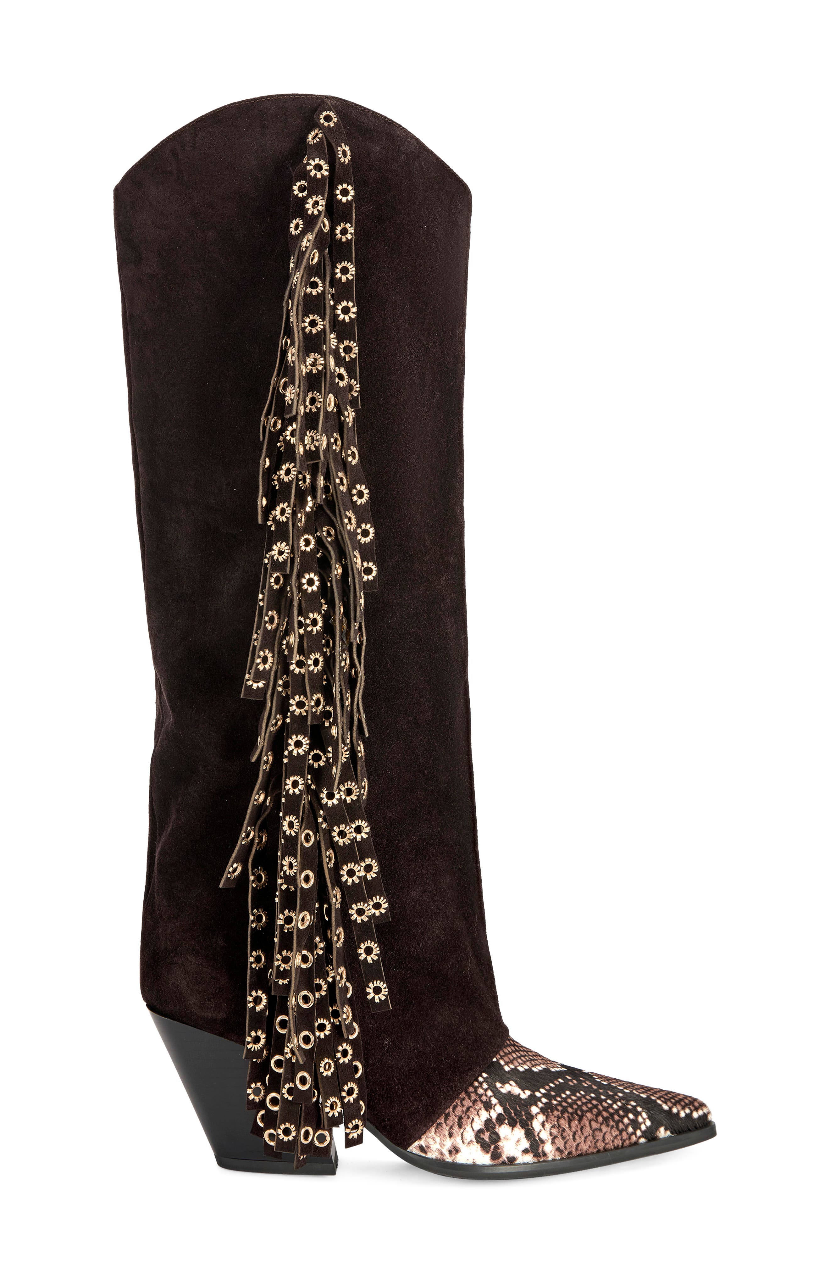 McBride Knee High Western Boot, Alternate, color, CHOCOLATE