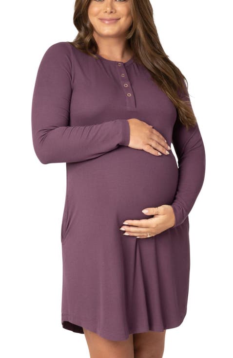 Riley Ribbed Maternity & Nursing Nightgown