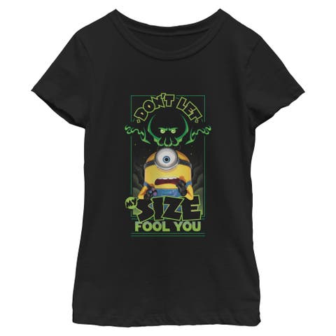 Girl's Minions & Monsters Don't Let My Size Fool You  Graphic T-Shirt