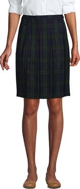 Lands' End School Uniform Young  Plaid Box Pleat Skirt Top of the Knee