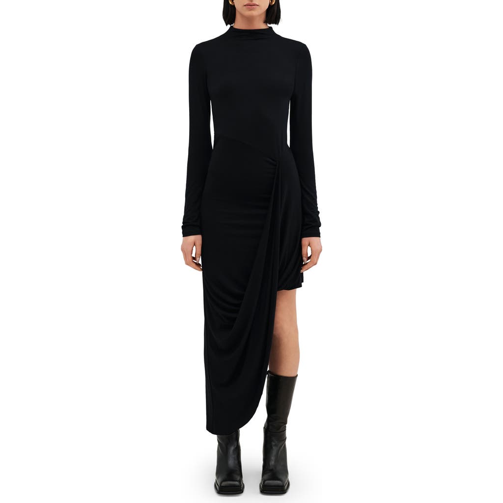 Two Lines by Marcella Lisbon Mock Neck Long Sleeve Maxi Dress in Black  product