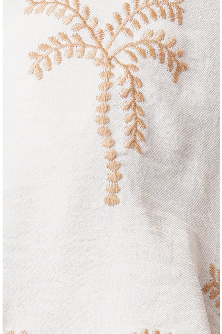 Palm Tree Embroidered Top, Alternate, color, WHITE / KHAKI