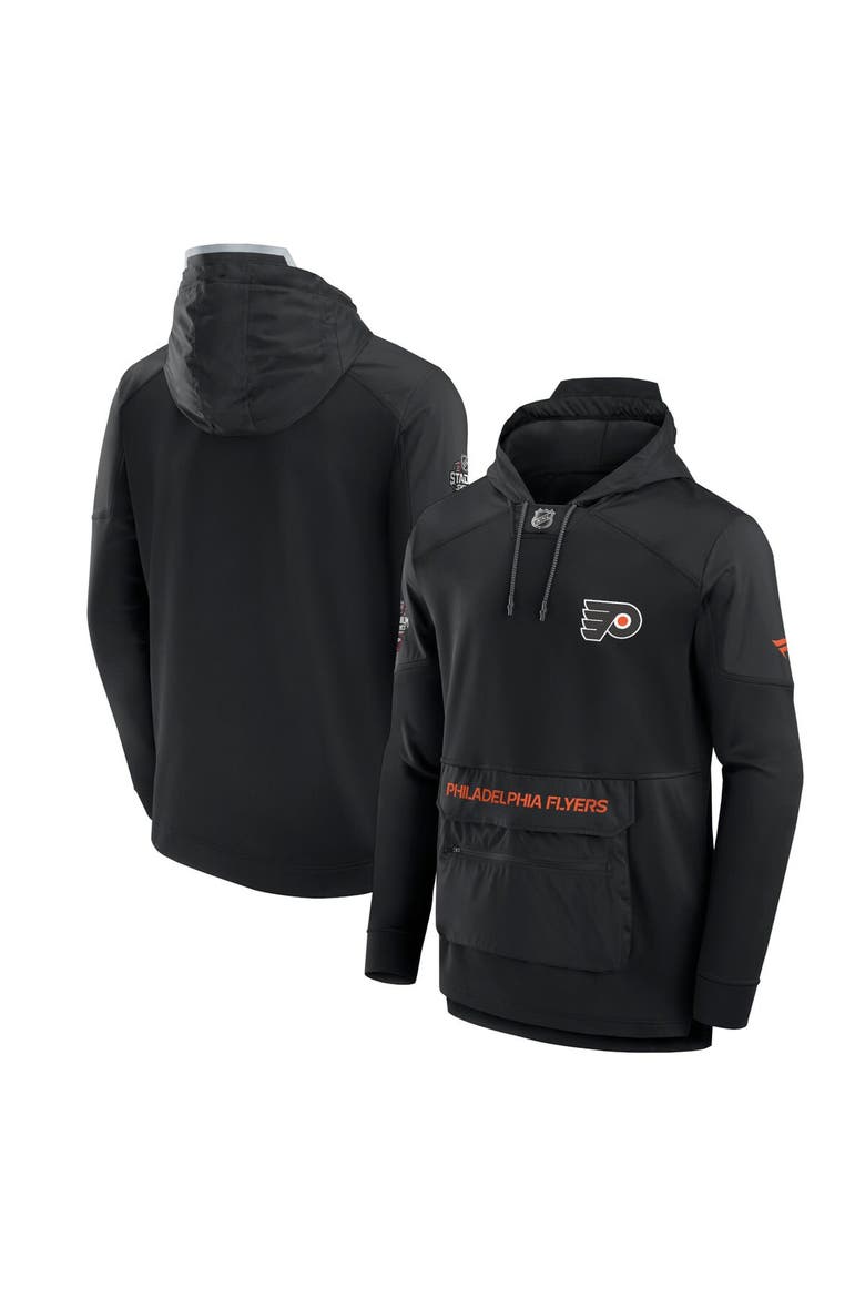Men's Fanatics Branded Black Philadelphia Flyers 2024 NHL Stadium Series Authentic Pro Fleece Pullover Hoodie, Alternate, color, Black