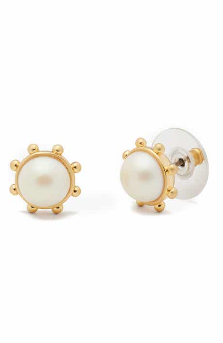 Kate Spade New York imitation pearl bezel stud earrings