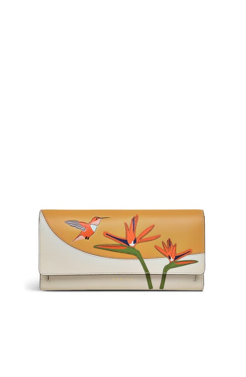 Radley Bird Of Paradise Large Flapover Wallet In Gray