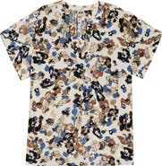 AK ANNE KLEIN Print Tulip Sleeve Top