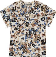 AK ANNE KLEIN Print Tulip Sleeve Top