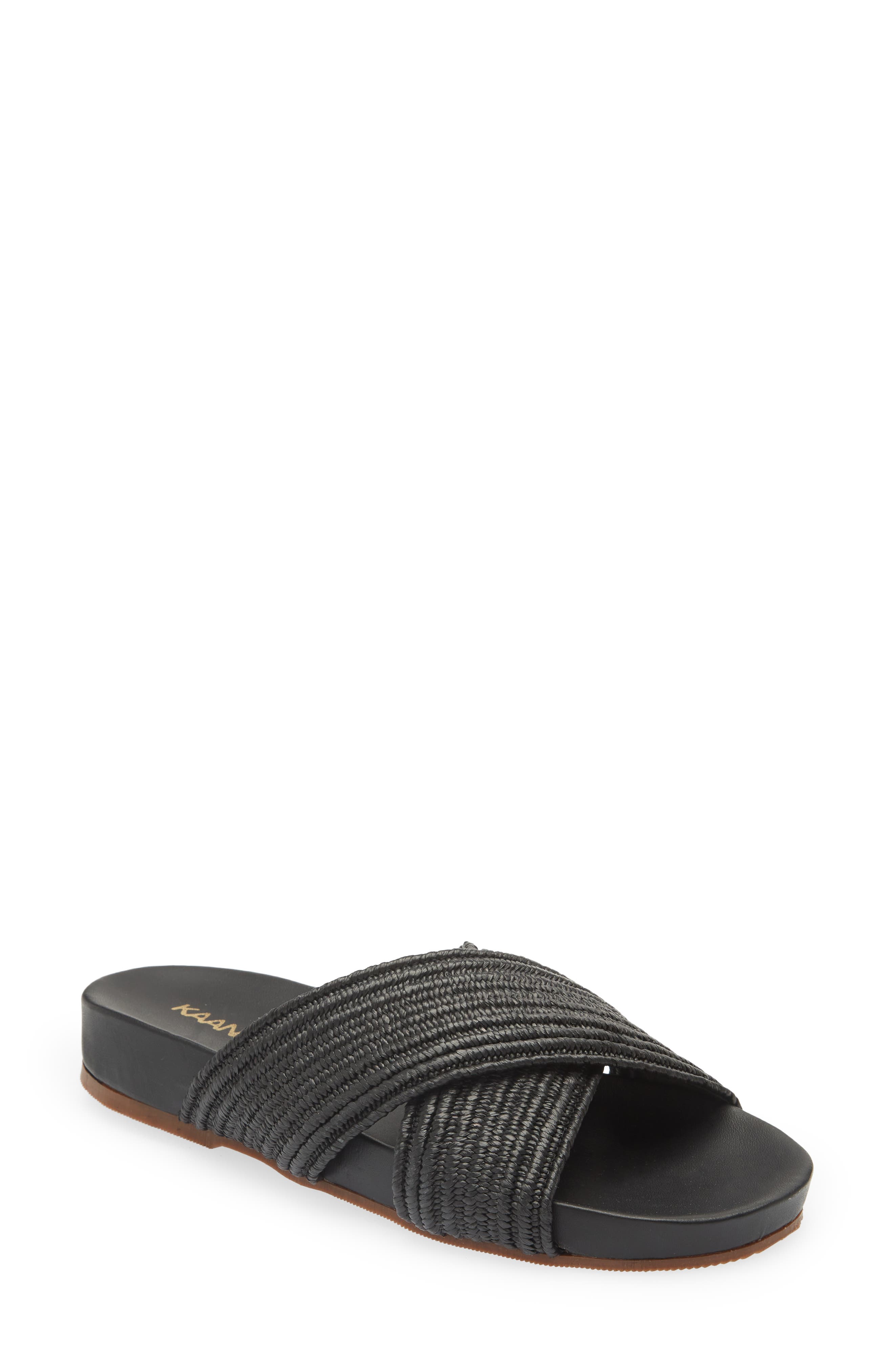 Kaanas Miri Braided Crossover Slide Sandal, Main, color, 