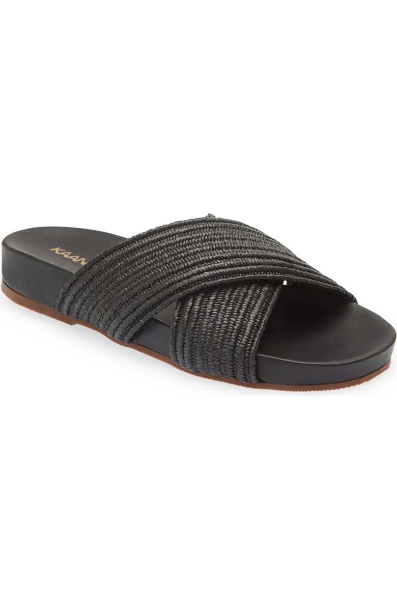 Kaanas Miri Braided Crossover Slide Sandal, Main, color,