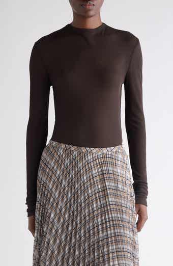 Semisheer Long Sleeve Rib T-Shirt