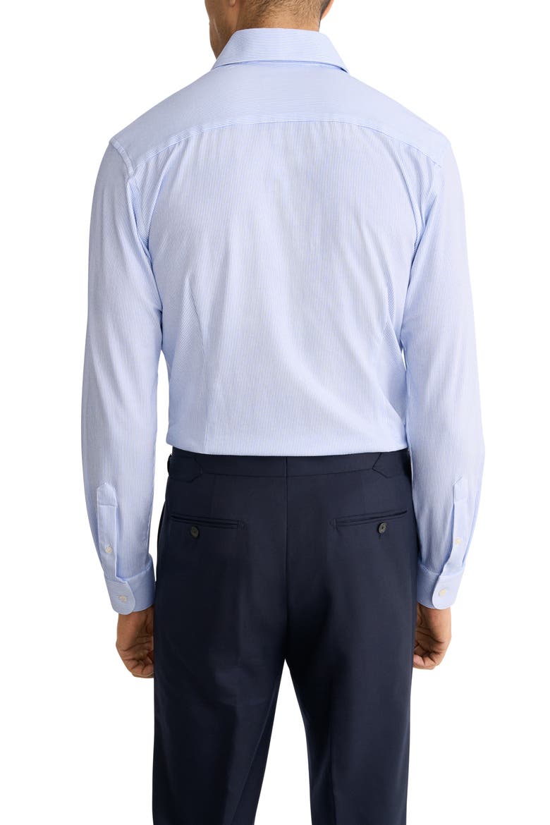 Slim Fit Stripe Stretch Jersey Dress Shirt, Alternate, color, MEDIUM BLUE