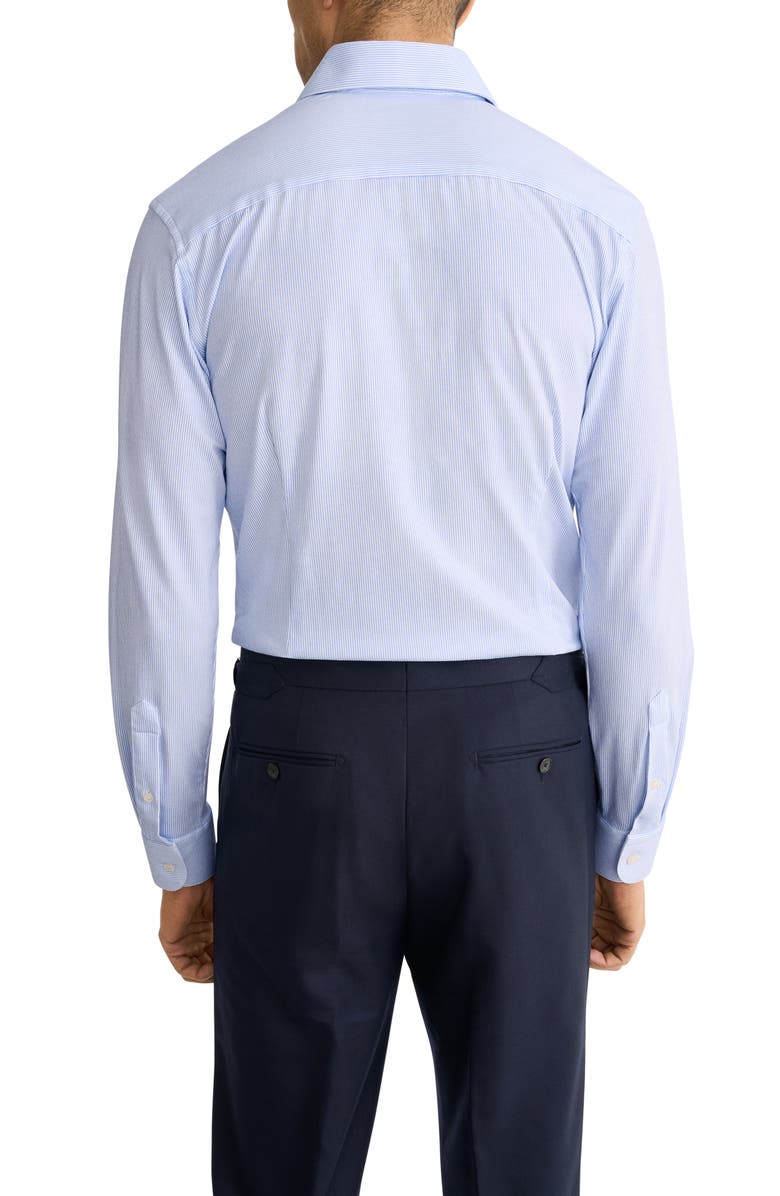 Eton Slim Fit Stripe Stretch Jersey Dress Shirt, Alternate, color, Medium Blue