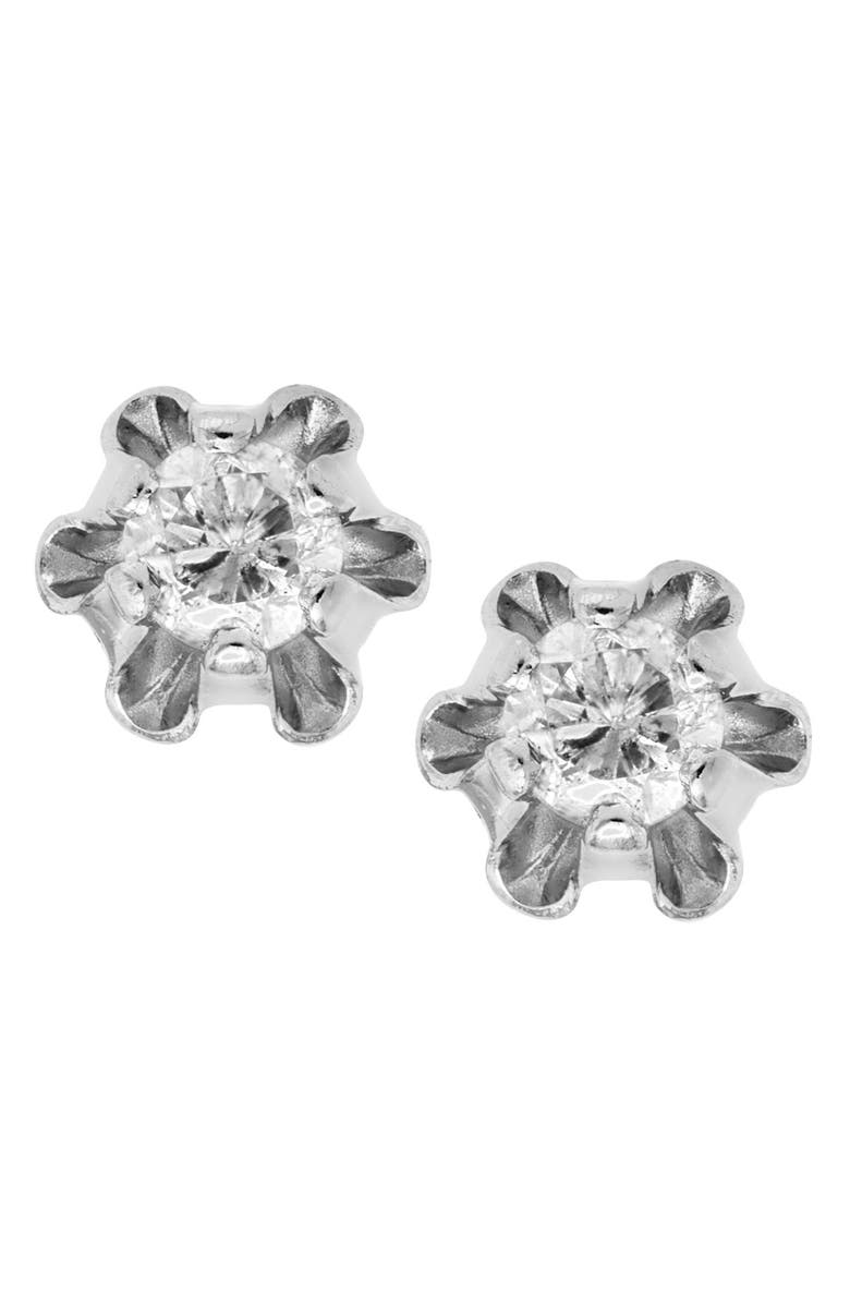 Mignonette 14k White Gold & Diamond Stud Earrings, Alternate, color, 