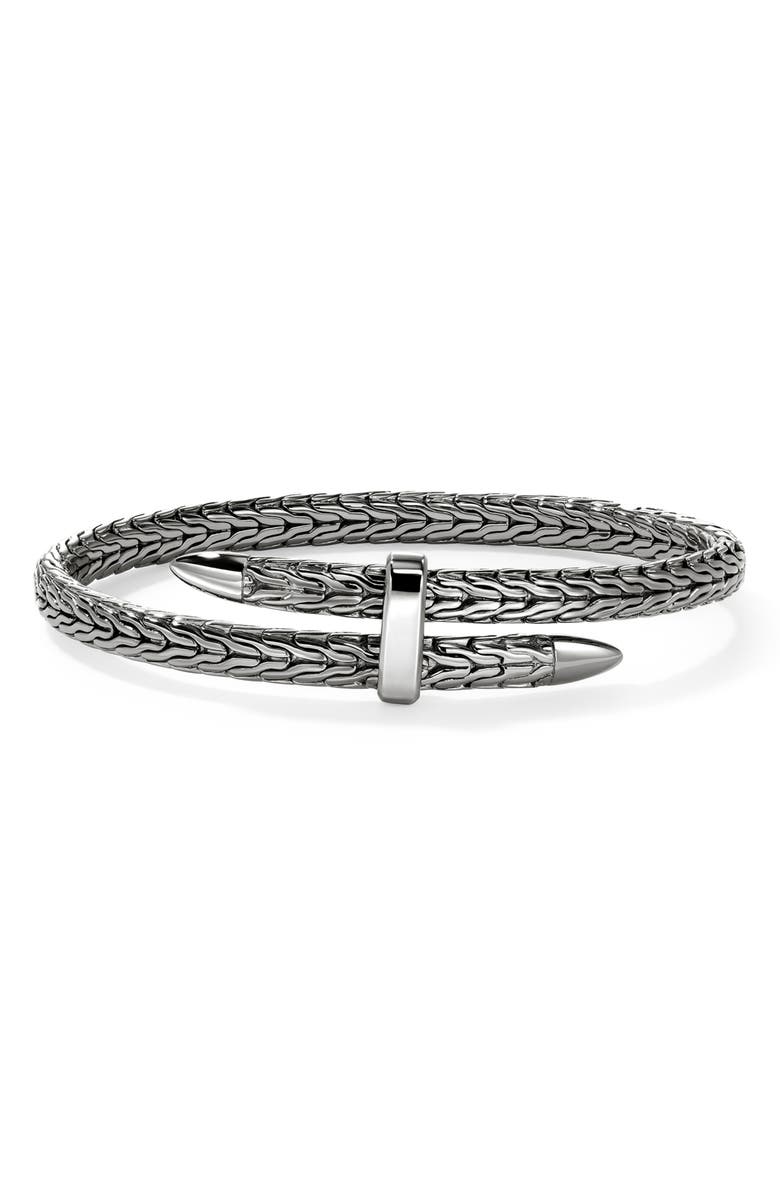 John Hardy Spear Flex Cuff, Main, color, Dark Sterling Silver