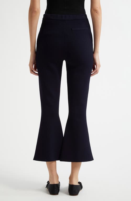 3.1 Phillip Lim Compact Rib Pull-on Crop Kick Flare Pants In Midnight
