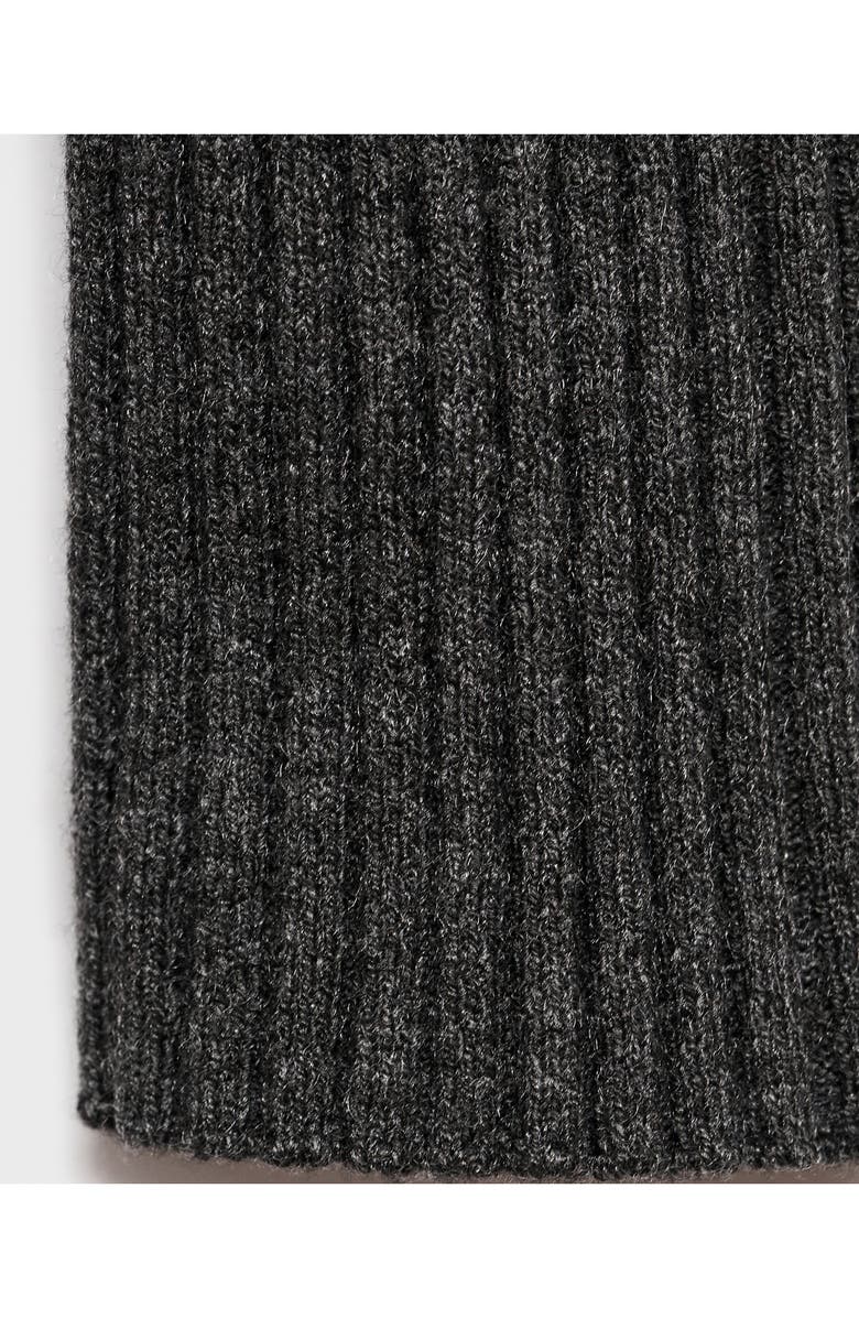 MANGO TEEN Ribbed Long Sleeve Sweater Dress, Alternate, color, Charcoal