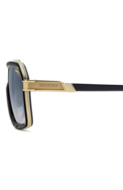 Carrera Eyewear 60mm Gradient Rectangular Sunglasses In Black White/dark Blue