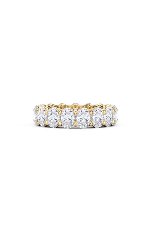 HauteCarat Oval Cut Lab Grown Diamond Eternity Band in Yellow Gold 