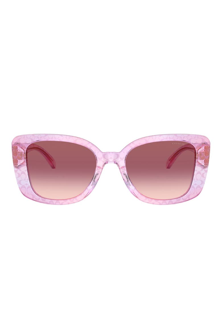 52mm Gradient Square Sunglasses, Main, color, IRIS SIGNATURE C / PURPLE PINK