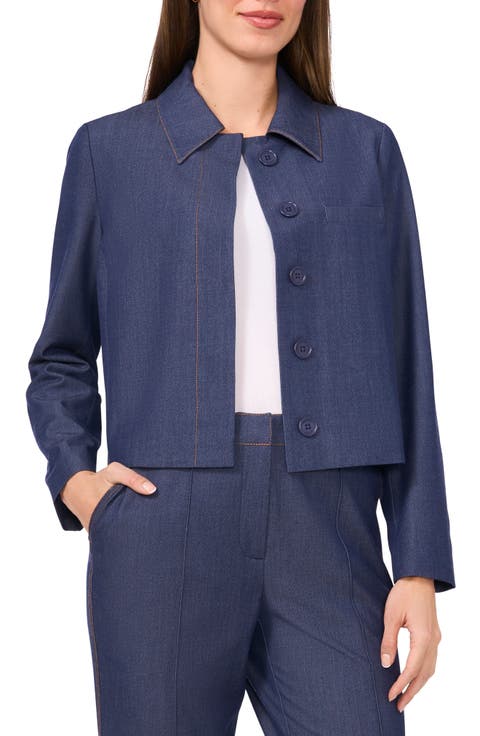 Crop Clean Placket Jacket