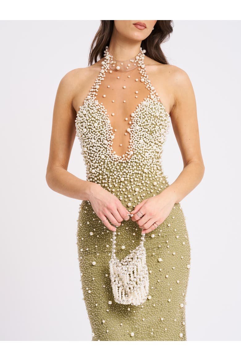 Ginny Pearl Embellished Backless Gown, Alternate, color, Pear Green