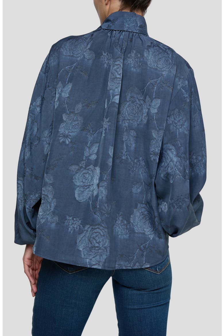 Rhett Floral Print Blouson Sleeve Shirt, Alternate, color, VINTAGE INDIGO FLORAL