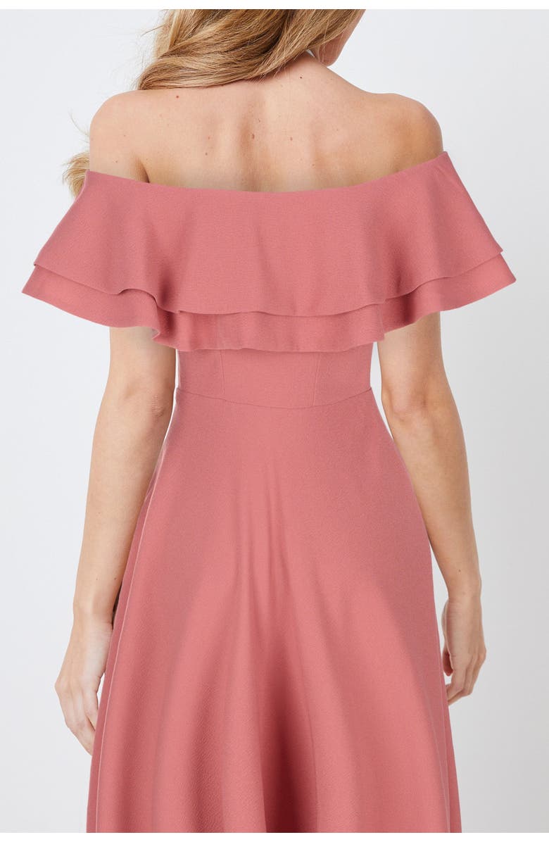 CREEA the Label Off the Shoulder Ruffle Midi Dress, Alternate, color, 