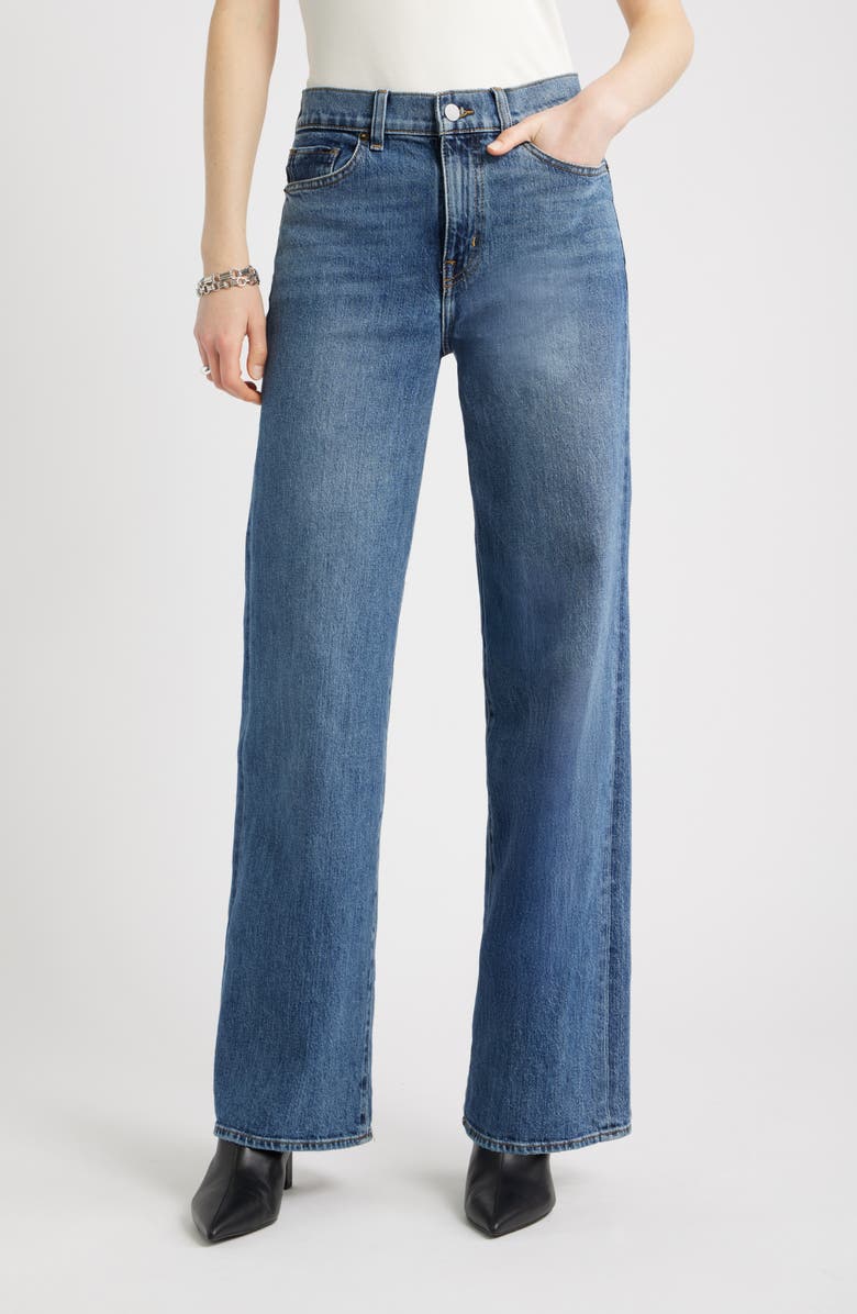 Nordstrom High Waist Wide Leg Jeans, Main, color, Mercer Wash
