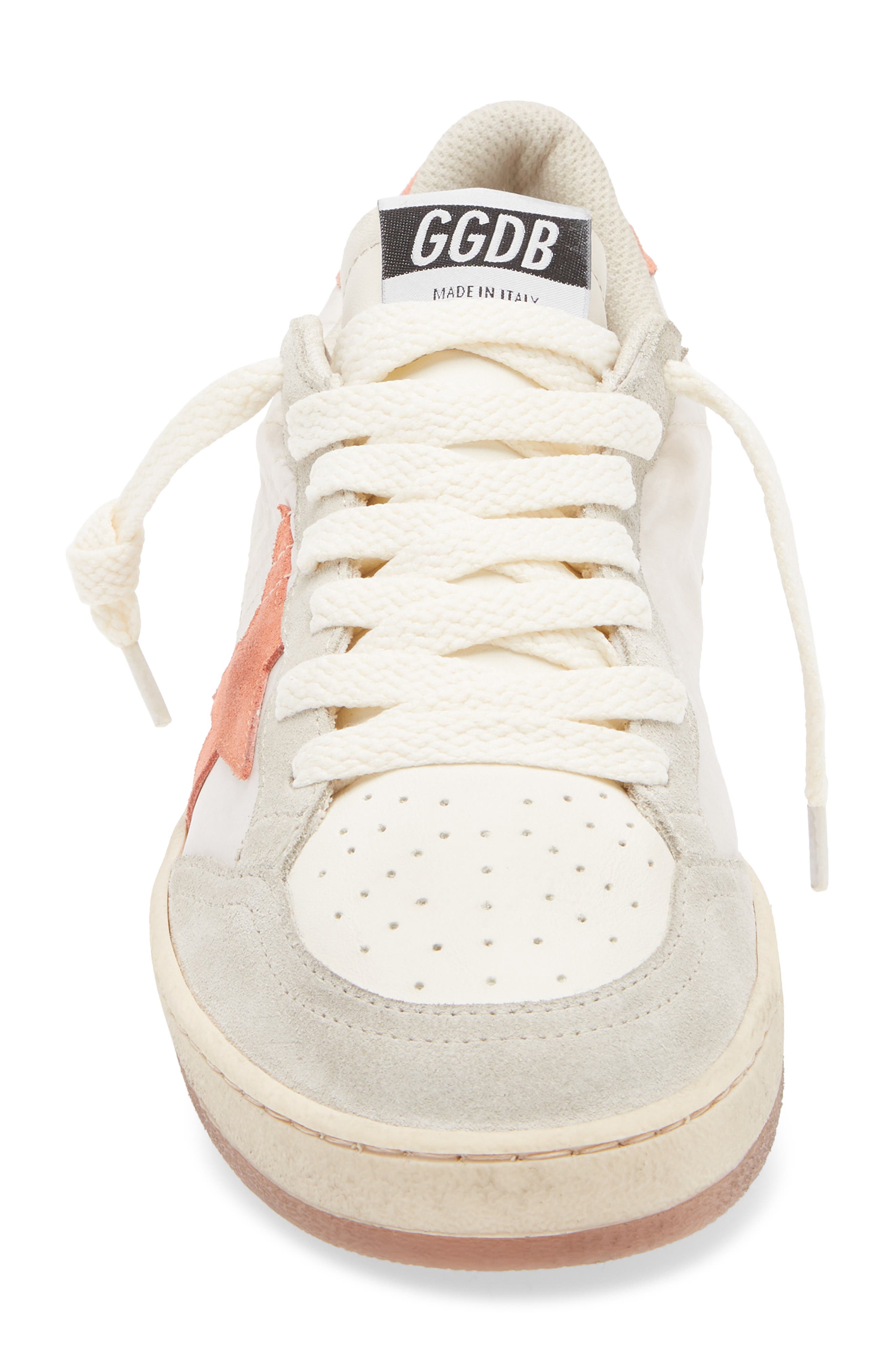 Golden Goose Ball Star Mixed Media Low Top Sneaker, Alternate, color, Yellow/ Grey/ Coral/ White