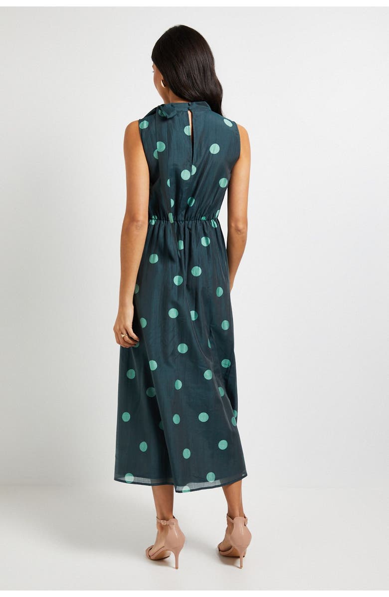 Wallis Spot Tie Neck Sleeveless Midi Dress, Alternate, color, Mint