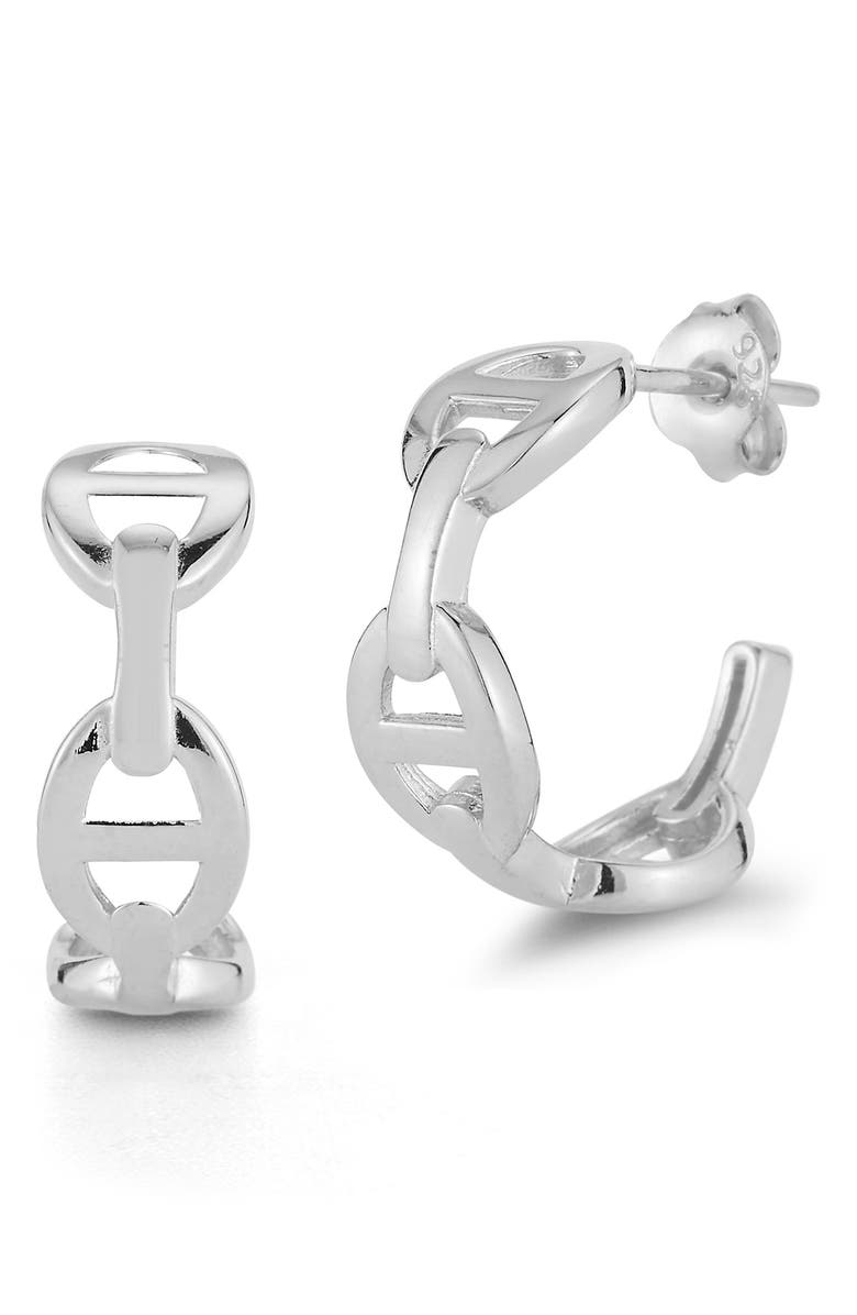 GLAZE JEWELRY Link Hoop Earrings, Main, color, 