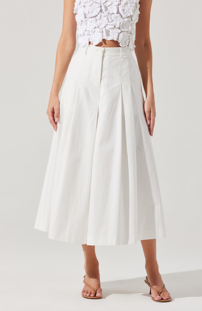 ASTR the Label Rowen Pleated Cotton Culottes, Alternate, color,