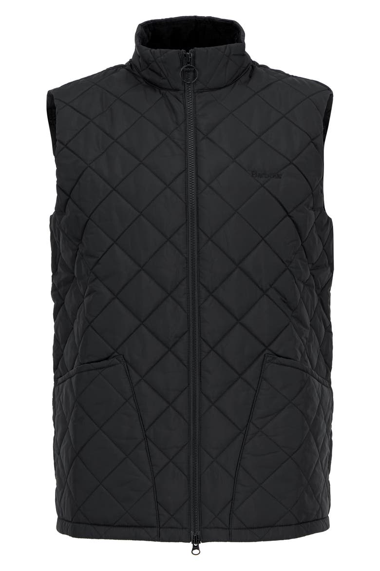 Monty Quilted Nylon Vest, Alternate, color, BLACK