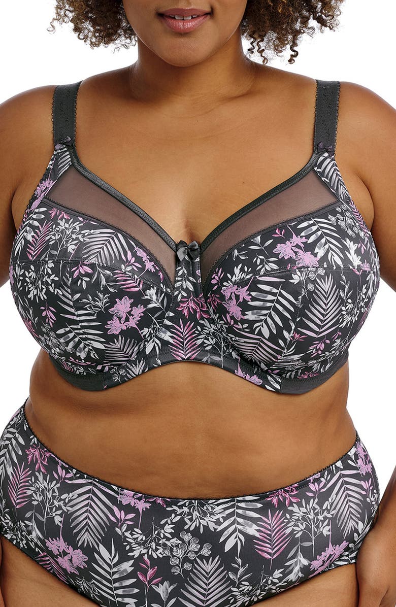 Goddess Kayla Full Figure Underwire Bra, Main, color, Charcoal