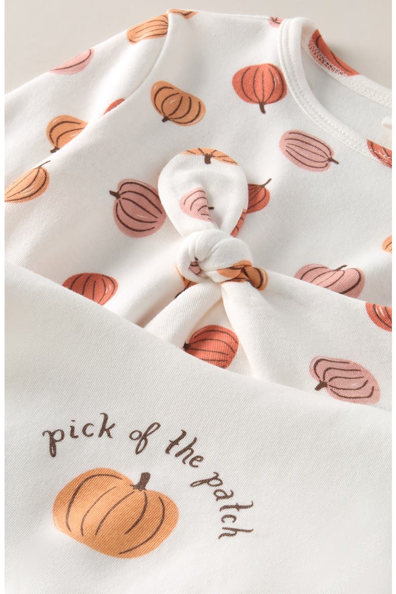 Kids' 3-Piece Footie, Hat & Bib Set, Alternate, color, IVORY EGRET PUMPKINS