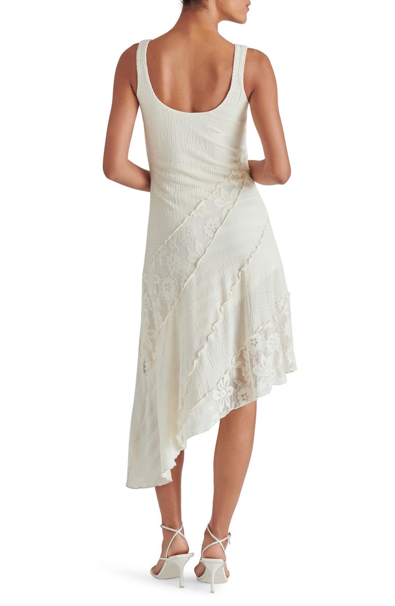 Steve Madden Vance Mixed Media Asymmetric Dress, Alternate, color, Marshmallow