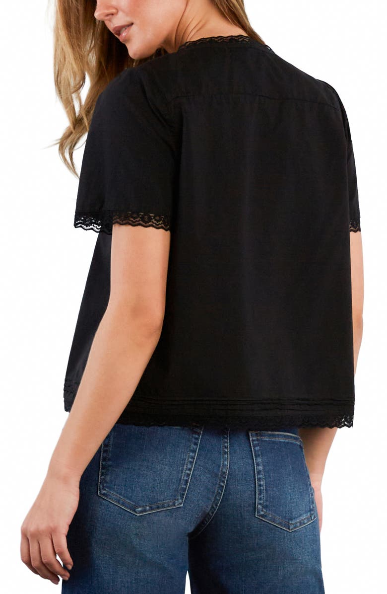 Billy T Cottage Lace Top, Alternate, color, Black Beauty