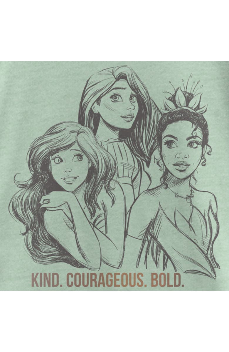 Disney Girl's Disney Sketch Portraits Graphic T-Shirt, Alternate, color, Mint