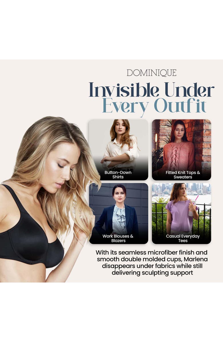 Dominique Intimates Marlena Seamless Shaping Bra, Alternate, color, Black