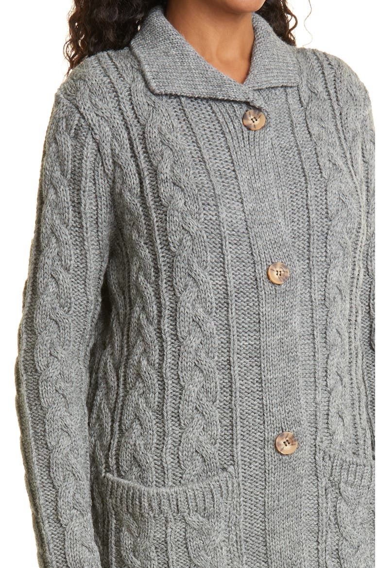 Berriex Long Wool Cardigan, Alternate, color, GREY