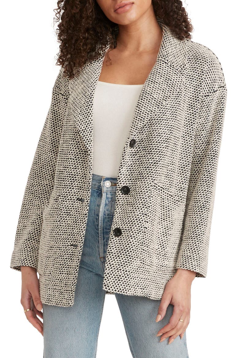 Birdseye Blazer, Main, color, BLACK/ WHITE CONTRAST